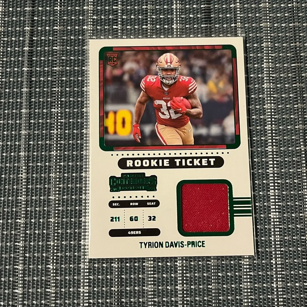 Patch Card Jersey 🏈 Tyron Davis-Price Panini Rookie Ticket Card #RTS-TDP